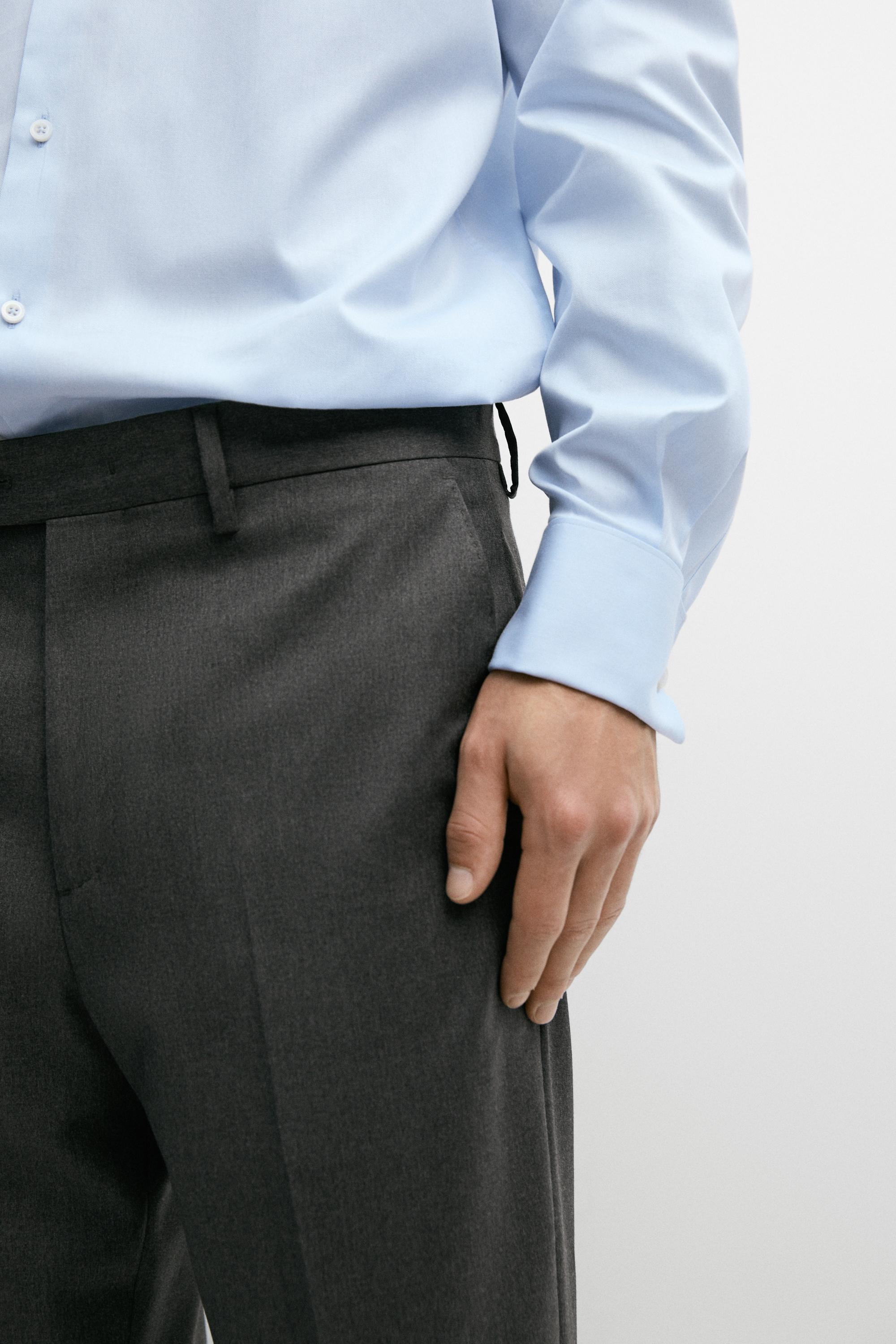 Pantalon tailleur en 100 % laine froide